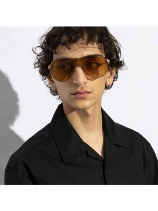 Tom Ford Gaia FT1174 30E Sunglasses Deep Gold Aviator Frame, Brown Lenses main image 10